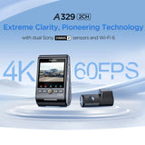 Viofo A329 2CH Dash Cam 4K Front 2K Rear Starvis 2 GPS WIFI HDR Dual Camera - CEN
