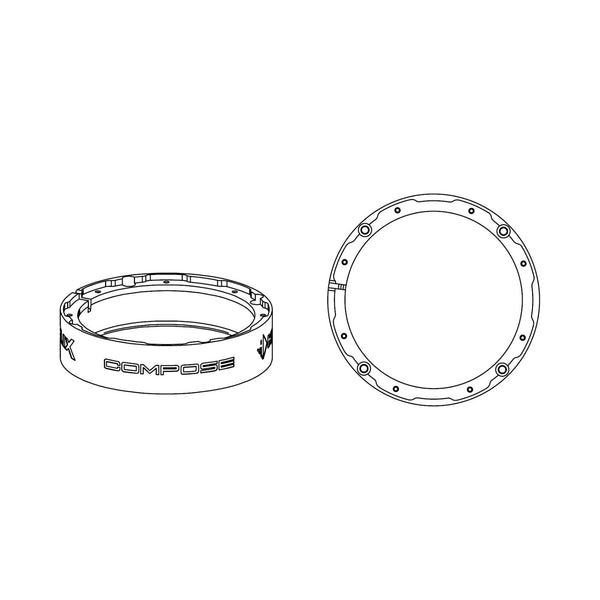 Helix Compose FlexMount 165 CFMK165 SKO.1 6.5 Inch Midbass Adaptor for Skoda