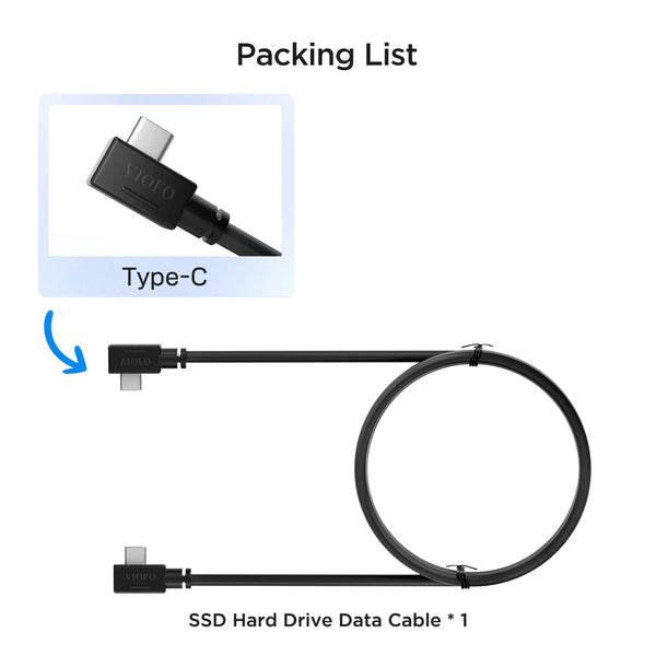 Viofo USB C SSD Hard Drive Data Cable 1.8m for A329 & A329S Series Dash Cameras