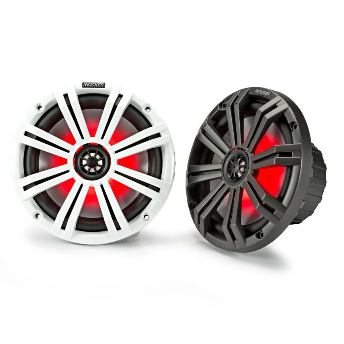 Kicker 45KM84L KM Marine 8" LED Coaxial Speakers 150w RMS