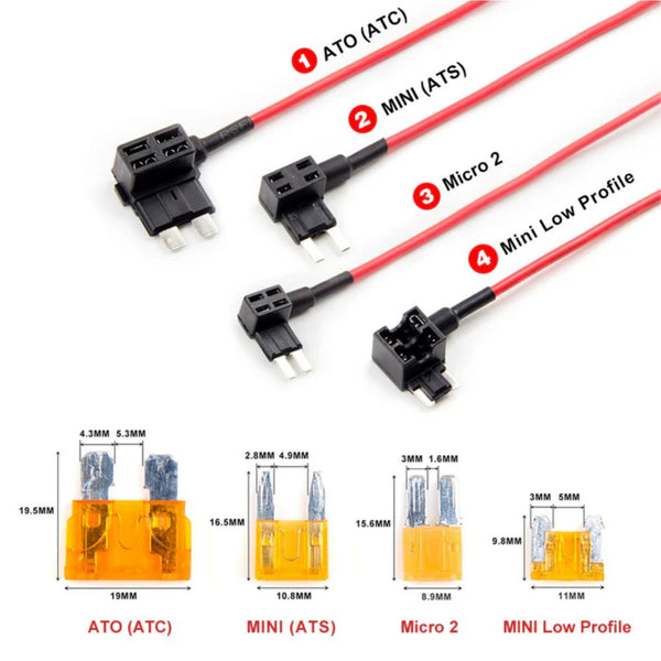 Viofo HK6 Hardwire Power Cable USB C with 8pcs Fuse Set A329S Series Dash Cam - CEN
