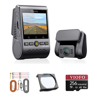 Viofo A129 Pro Duo Dash Cam HK3 Hardwire Kit CPL-100 256GB Bundle