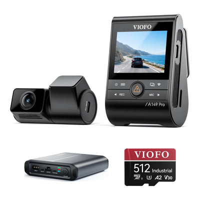 Viofo A149 Pro Duo Dash Cam BP60 Battery Pack 512GB Bundle