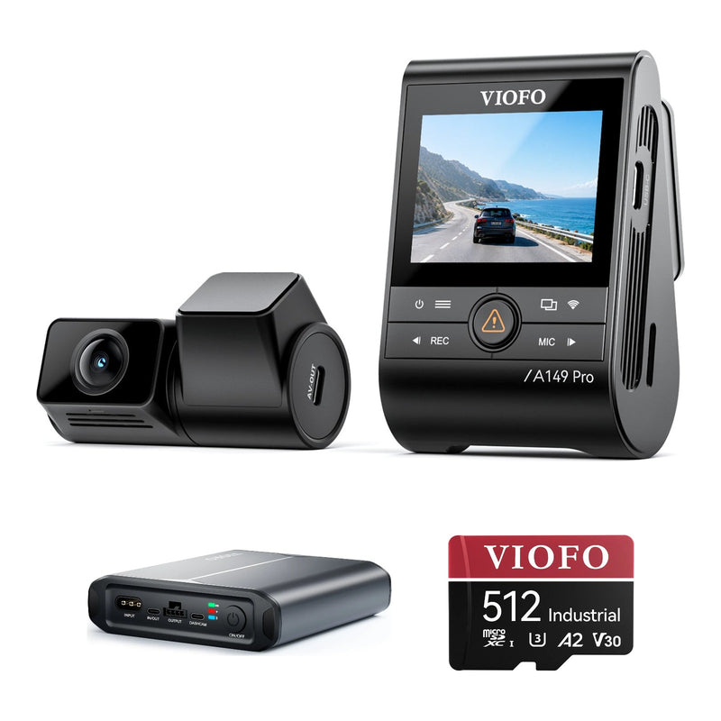 Viofo A149 Pro Duo Dash Cam BP60 Battery Pack 512GB Bundle