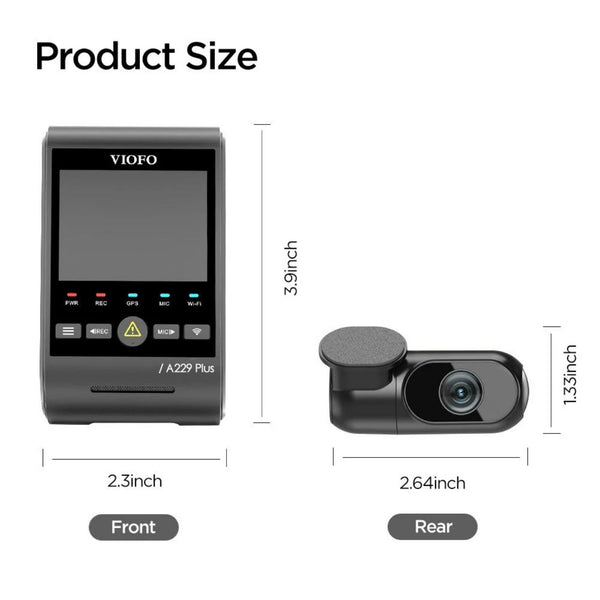 Viofo A229 Plus 2CH Dash Cam Front Rear 2 Channel 2K