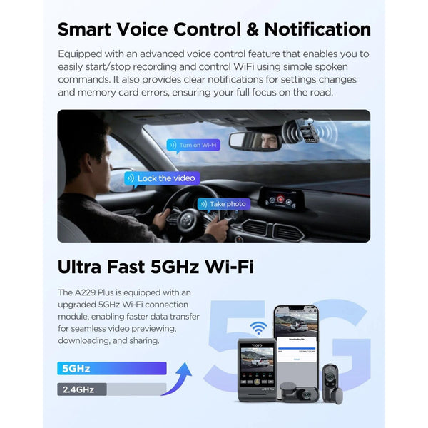 Viofo A229 Plus 3CH Dash Cam 3 Channel 2K Front Rear Cabin
