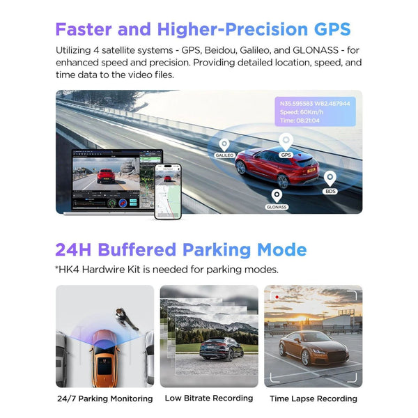 Viofo A229 Pro 3CH Dash Cam 3 Channel Front Rear Cabin 4K