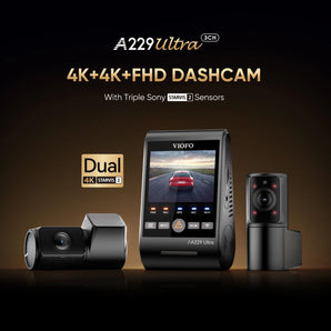 Viofo A229 Ultra 3CH Dash Cam 3 Channel Front Rear Cabin 4K