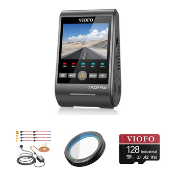 Viofo A229 Plus 1CH Dash Cam HK4 Hardwire Kit CPL-200 128GB Bundle