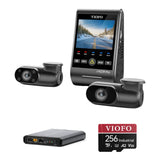 Viofo A229 Pro 3CH dash cam bundle with BP100 battery pack and 256GB card
