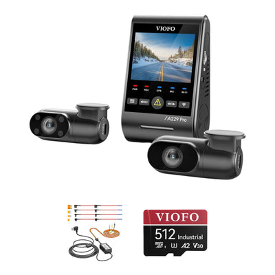 Viofo A229 Pro 3CH Dash Cam HK4 Hardwire Kit 512GB Bundle