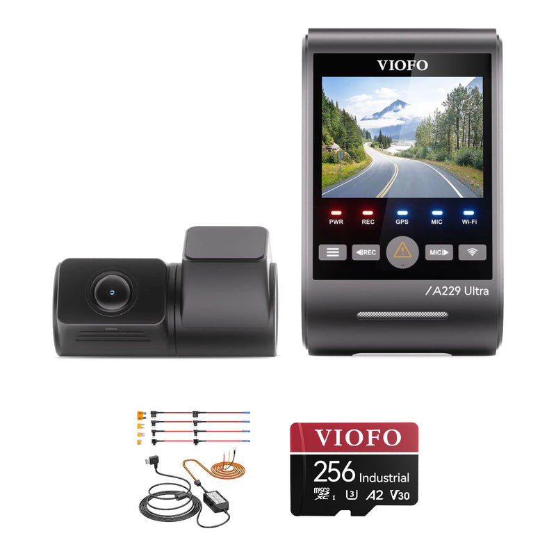 Viofo A229 Ultra 2CH Dash Cam HK4 Hardwire Kit 256GB Bundle