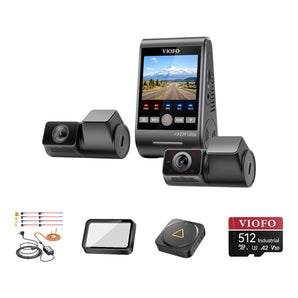 Viofo A229 Ultra 3CH Dash Cam HK4 Hardwire Kit CPL-600 Bluetooth Remote 512GB Bundle
