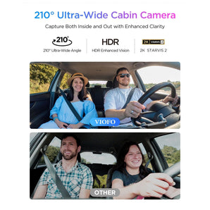 Viofo A329S 2CH Dash Cam 2 Channel 4K Front 2K Cabin