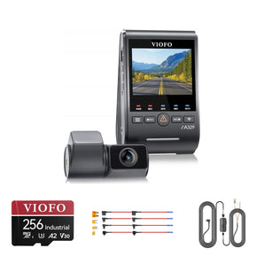 Viofo A329S 2CH dash cam bundle with HK6 hardwire kit, 8pcs fuse taps and 256GB card