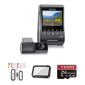 Viofo A329S 2CH Dash Cam HK6 Hardwire Kit CPL-600 256GB Bundle