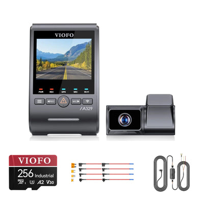 Viofo A329T 2CH Dash Cam HK6 Hardwire Kit 256GB Bundle