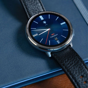 Amazfit Active 2 Premium Round Smart Watch Black Leather