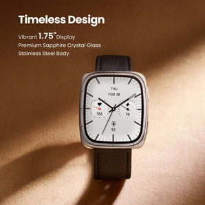 Amazfit Active 2 Square Smart Watch Black Leather AMOLED