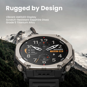 Amazfit T-Rex Ultra 2 Smart Watch Black Magma Titanium