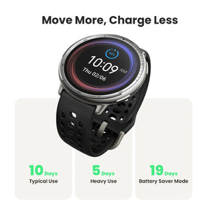 Amazfit Active 2 Round Smart Watch Black Sport Silicone