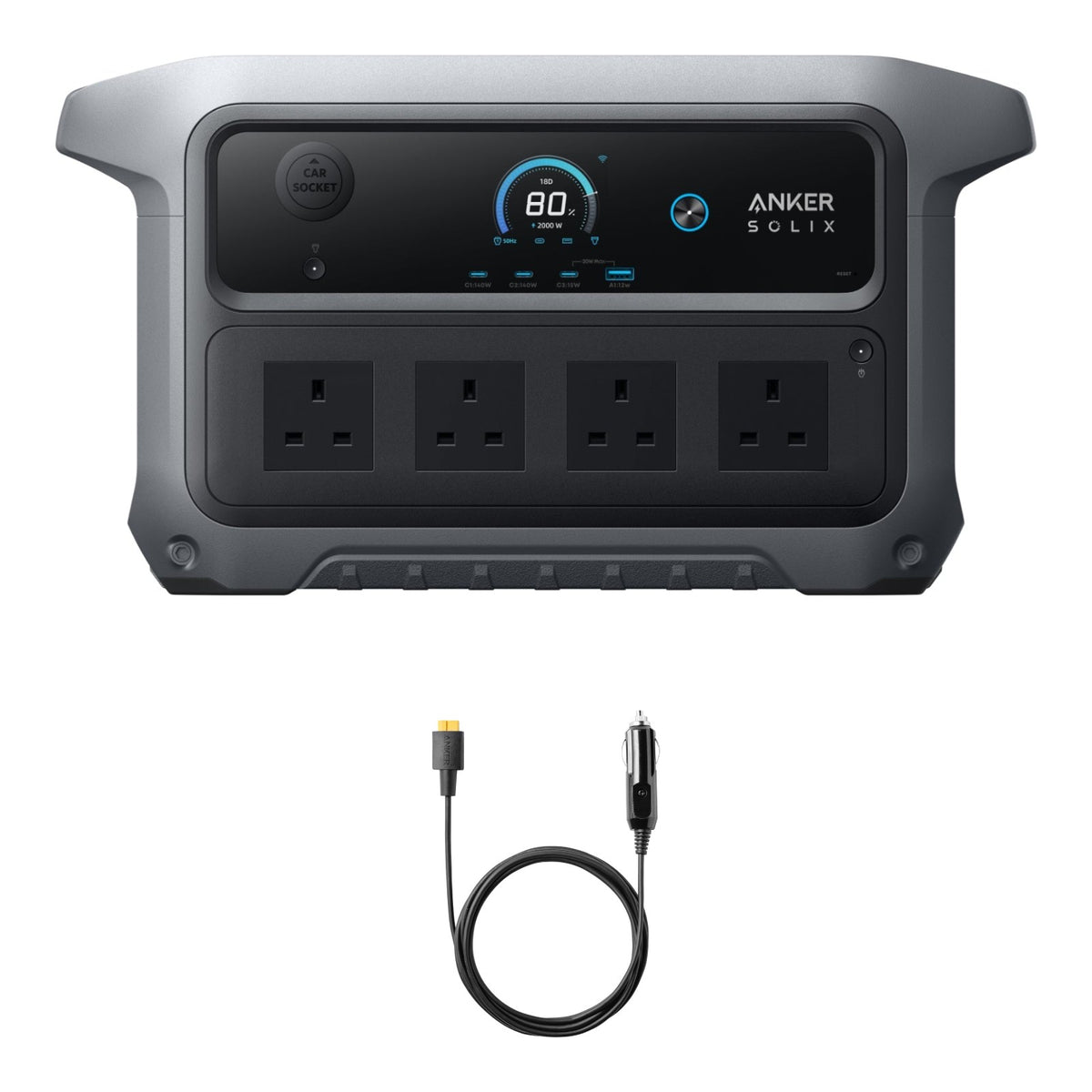 Anker SOLIX C2000 Gen 2 + Car Charging Cable Bundle
