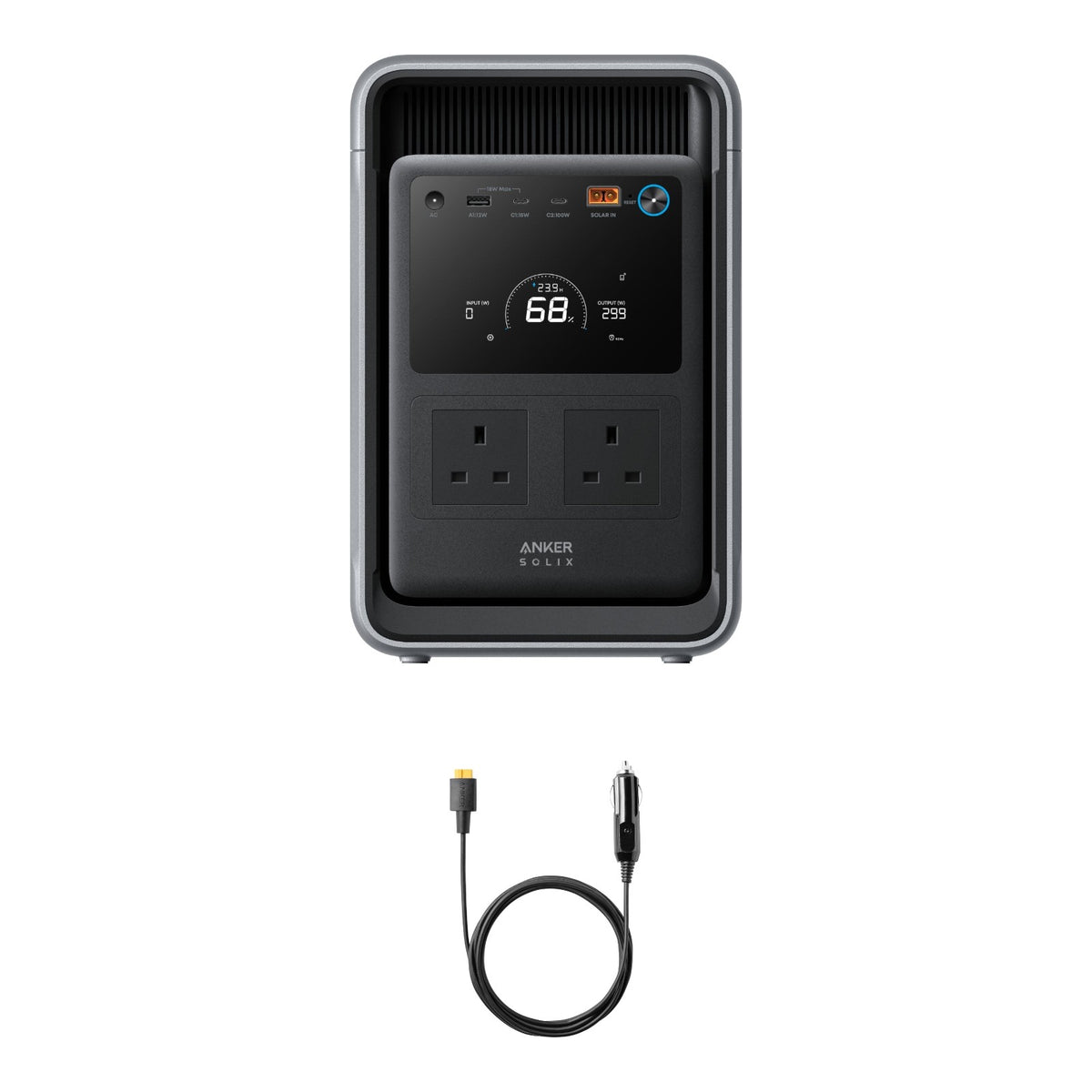 Anker SOLIX S2000 + Car Charging Cable Bundle