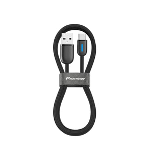 Pioneer CD-U5310AC USB Type A to USB Type C Nylon Mesh with Blue LED 1m Cable
