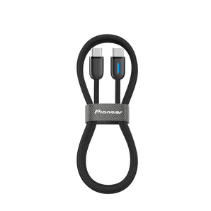 Pioneer CD-U5410CC USB Type C to USB Type C Nylon Mesh with Blue LED 1m Cable