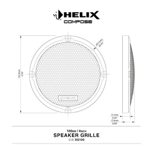 HELIX CiA SG100 4 Inch 100mm Car Speaker Grilles Pair