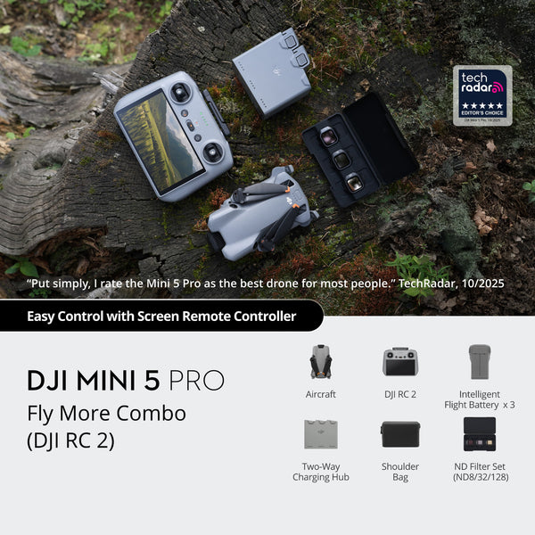 DJI Mini 5 Pro Fly More Combo 4K 120fps Drone Camera with RC2 Remote Control
