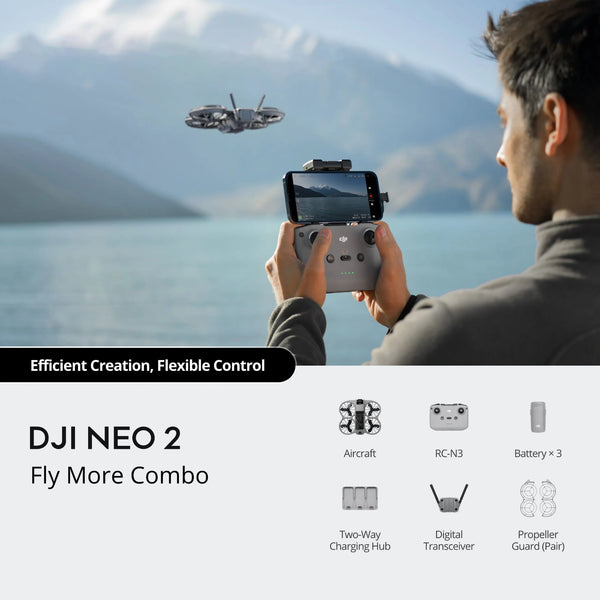 DJI Neo 2 Fly More Combo 4K Camera Drone with RC-N3 & 3 Batteries