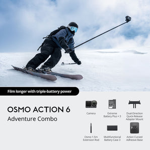 DJI Osmo Action 6 Adventure Combo 4K 120fps Variable Aperture Action Camera