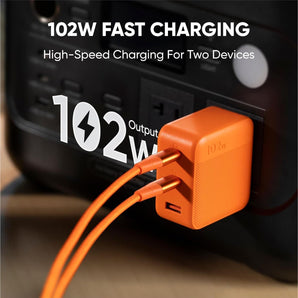 Jackery 3-Port Fast Charger 102W GaN USB-C & USB-A Ports