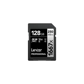 Lexar 128GB Professional 1667x SDXC UHS-II Card Silver Series Class 10 U3 V60