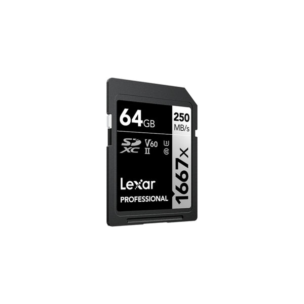 Lexar 64GB Professional 1667x SDXC UHS-II Card Silver Series Class 10 U3 V60