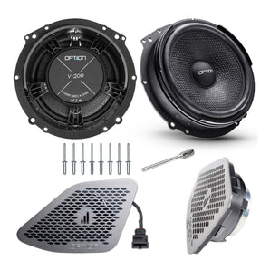 Option Audio Pro Edition 8 Inch VW T6 Component Speakers Tweeter Grill 100w RMS