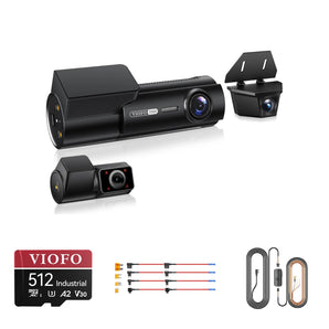 Viofo T330W 3CH dash cam bundle with HK6-F hardwire kit, 8pcs fuse taps and 512GB card