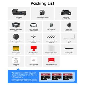 Viofo T340W 3CH Dash Cam 4K Front, Cabin & Waterproof Rear