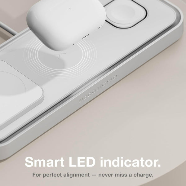 NOCO XGrid XDP3W 3-in-1 Qi2 Wireless Charging Pad White