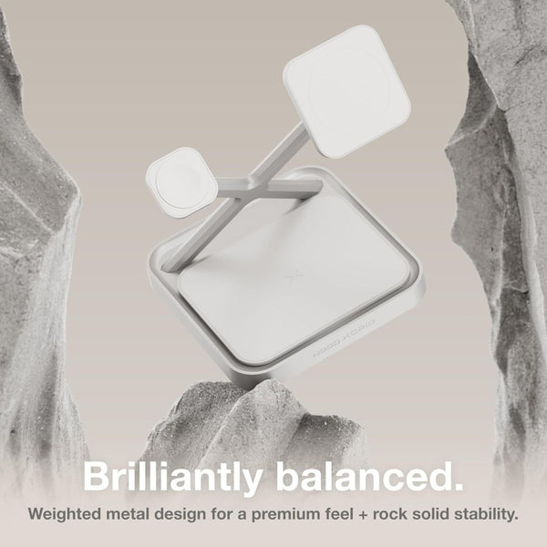 NOCO XGrid XDS3W 3-in-1 Qi2 Wireless Charging Stand White
