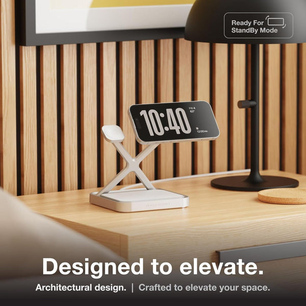 NOCO XGrid XDS3W 3-in-1 Qi2 Wireless Charging Stand White