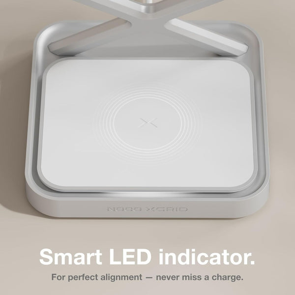 NOCO XGrid XDS3W 3-in-1 Qi2 Wireless Charging Stand White