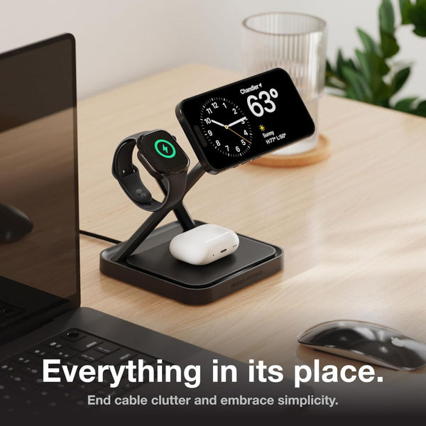 NOCO XGrid XDS3B 3-in-1 Qi2 Wireless Charging Stand Black