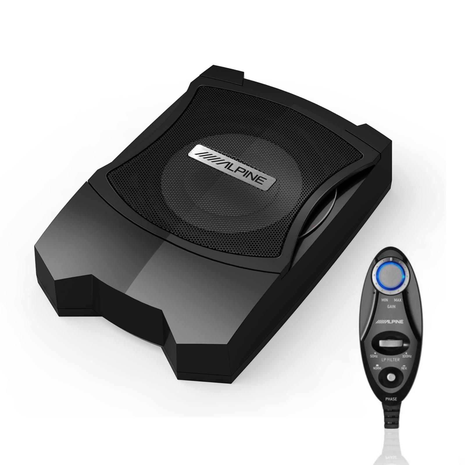 Alpine PWE-V80 Compact Underseat Sub Powered Active Subwoofer with Wir ...