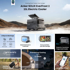 Anker SOLIX EverFrost 2 23L Electric Powered Cooler Portable Refrigerator 288Wh - CEN
