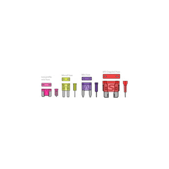Dash Cam Hardwire Fuse Tap Kit Low Profile Mini Micro Standard Piggy Back Fuses - CEN