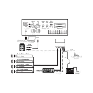 Classic Car Stereo Hide Away Bluetooth Amplifier 4x25w Aux In & Line Out for Sub - CEN