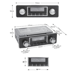 Vintage Car Stereo 100 DAB Spindle Mount Radio Stereo Rear USB Chrome & Black - CEN