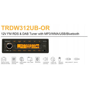 Continental TRDW312UB-OR Bluetooth Car Stereo DAB Radio USB AUX Retro OEM Look - CEN